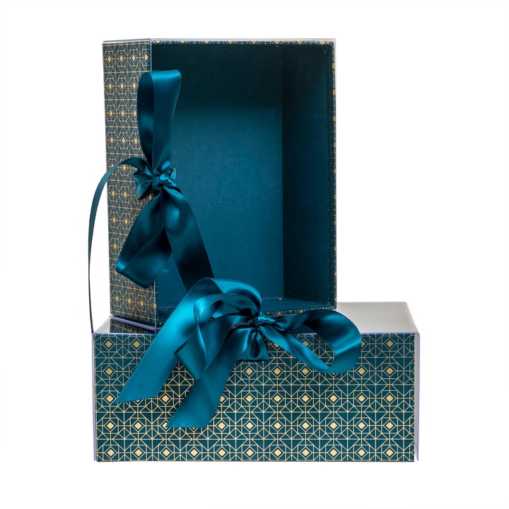 Set 2 cutii cu forma dreptunghiulara, albastru, B.S.P. / CD4921_AB