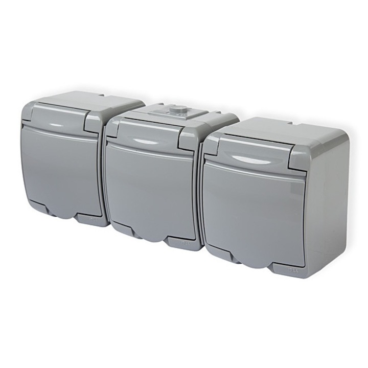 Priza, Karlik, Tripla, Gri