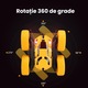 Masina cu telecomanda RC pentru copii Pitikot®, cascadorie, drift cu rotire la 360 grade si rasturnari de 180 grade, rapida, 4WD, Rock Crawler, off-road, controlate prin radio, Galben, Pitikot®