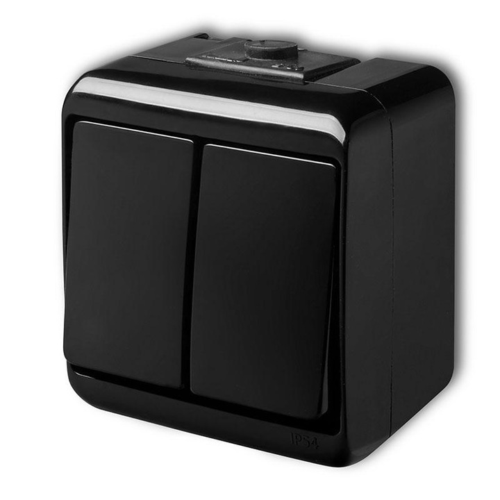 Intrerupator lumina, Karlik, ABS, Negru