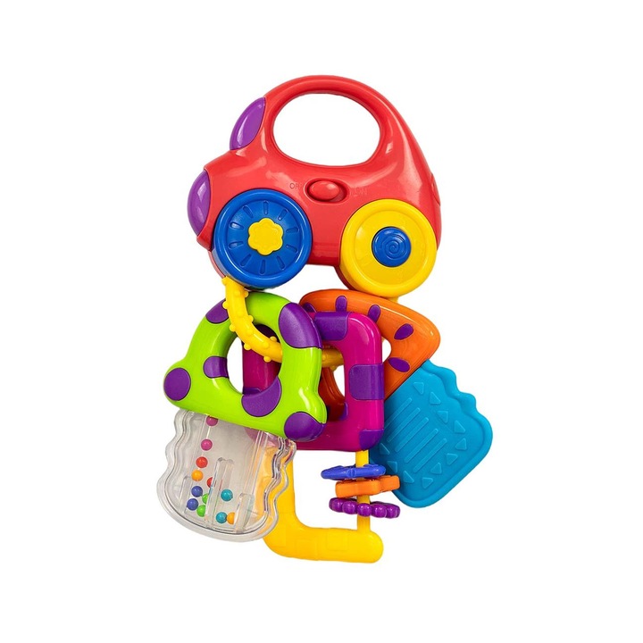 Csörgő autós játék medálokkal, Milly Mally, Műanyag, Többszínű