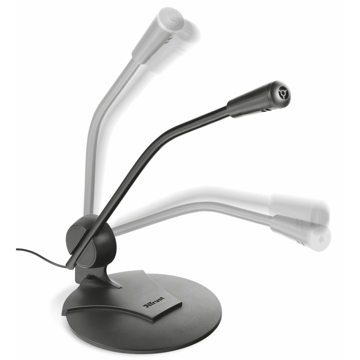 Microfon Trust Primo Desk, jack 3,5mm, cablu 1,8m, Negru