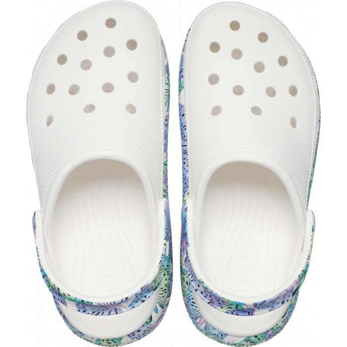 Saboti Copii, Crocs, Classic Cutie Butterfly Clog Kids, Alb, 38-39