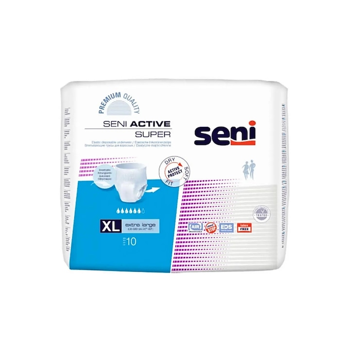 Chiloti incontinenta, Seni Active Super, XL, 10x