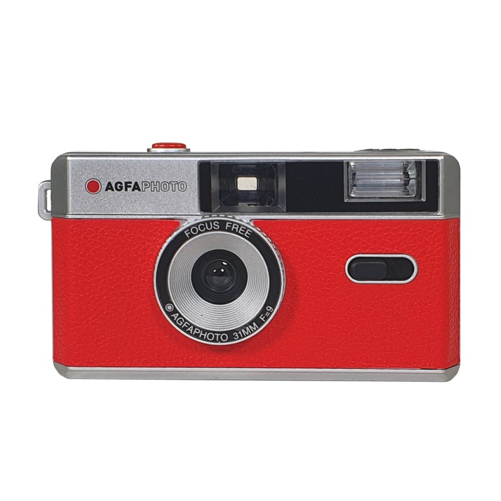 Филмов фотоапарат AgfaPhoto 35 мм, светкавица, червен