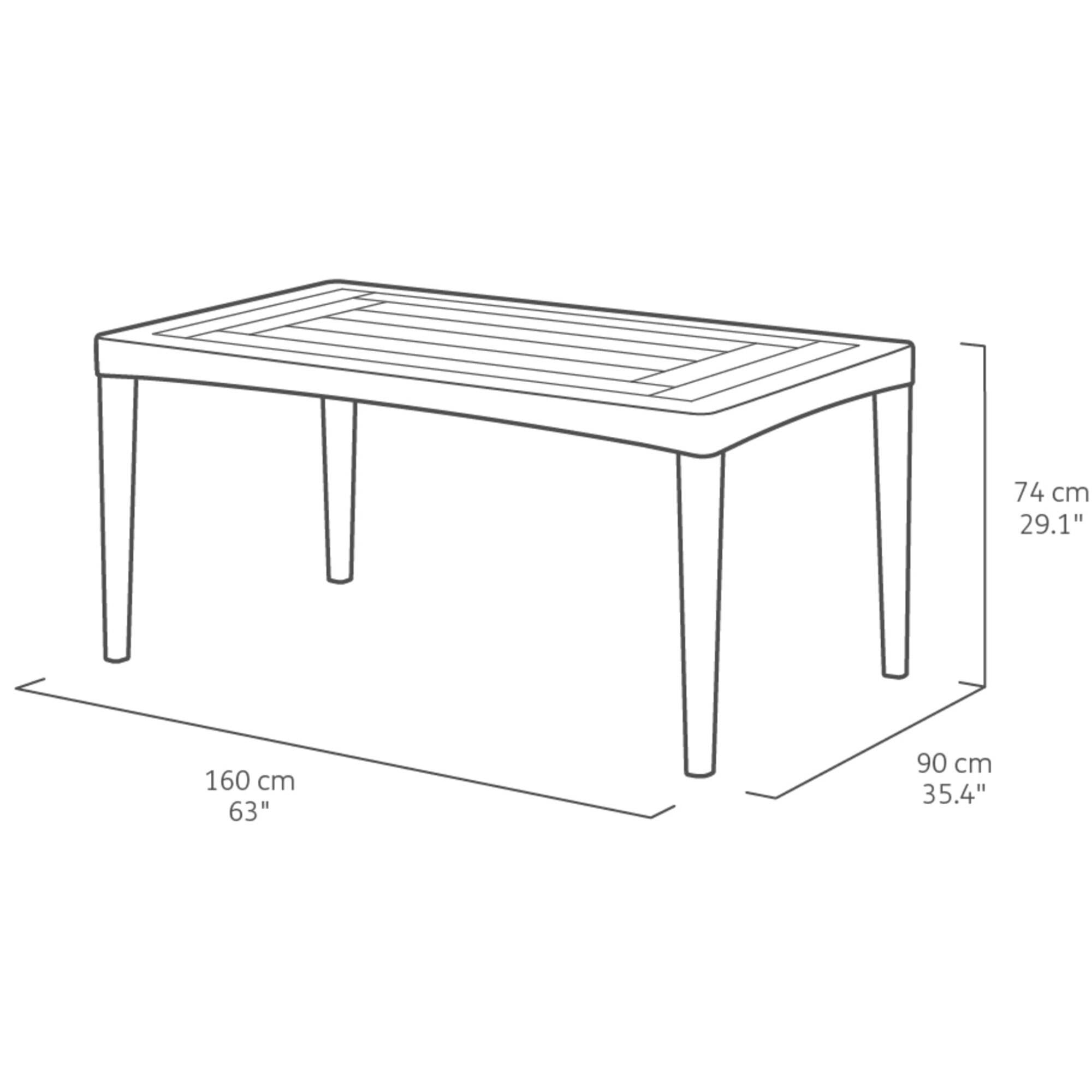 Градинска маса Keter Girona, Правоъгълна, 160 x 90 x 74 см, Wood/wicker