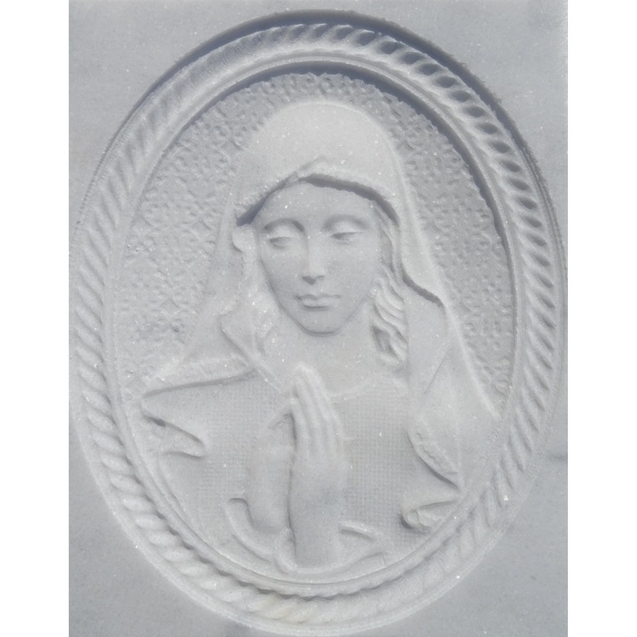 Icoana Maica Domnului sculptata in marmura 25*20*3 cm