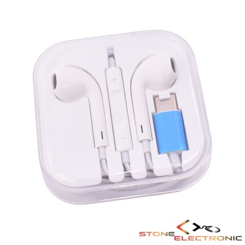 Casti pentru telefon, mufa Type-C, functie hands-free, Alb