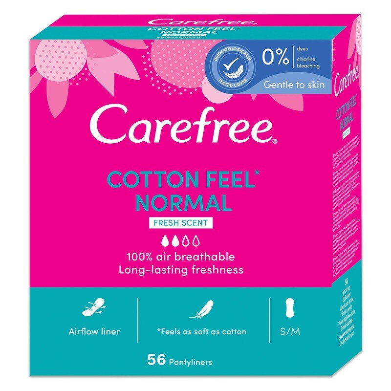 Set Absorbante Zilnice Carefree Panty Liners, Cotton, 3 Cutii x 56