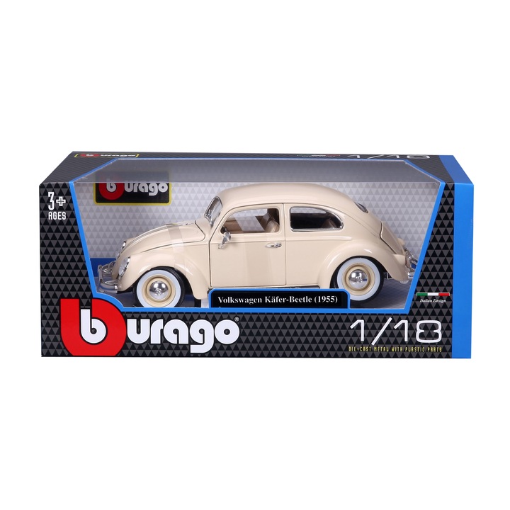 Автомобил Bburago Volkswagen Kaffer Beatle 1/18, бежов