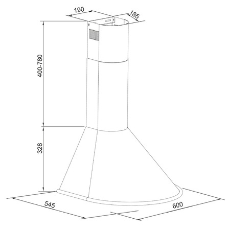 Hota incorporabila decorativa Hansa OKP6222MH, Putere de absorbtie 414 mc/h, 1 motor, 60 cm, Inox