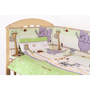 Lenjerie patut, 5 piese, Safari verde, 140x70 cm Lenjerie patut, 5 piese, Safari verde, 140x70 cm