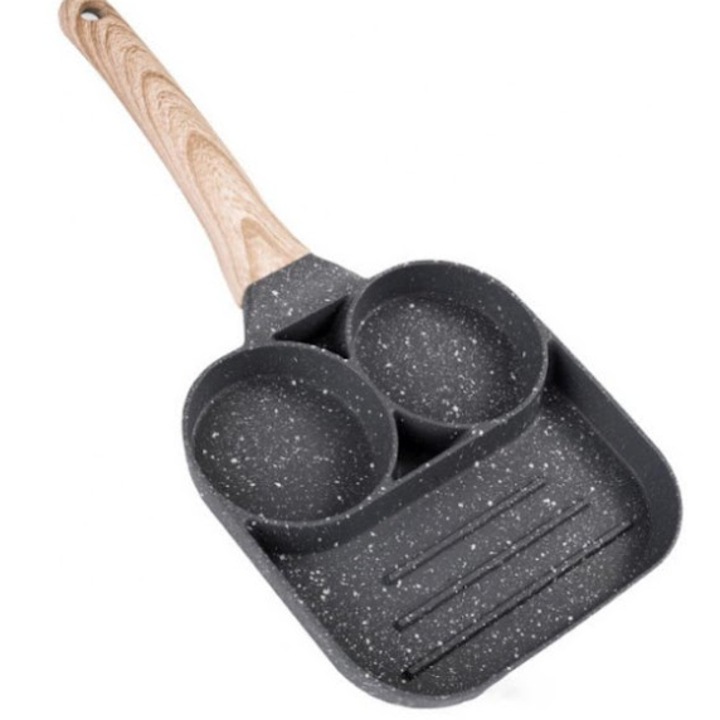 Tigaie antiaderenta cu 3 compartimente