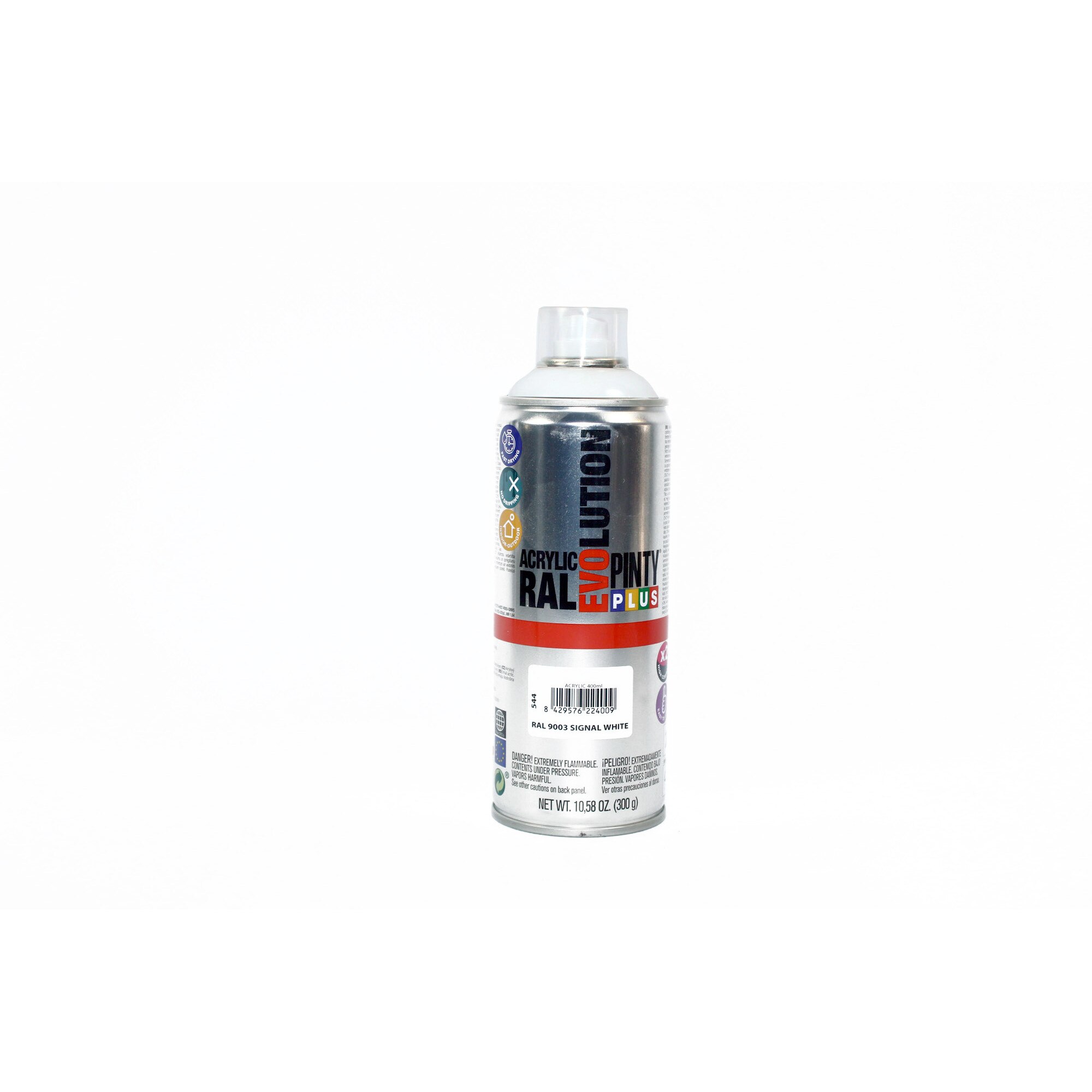 Акрилна спрей боя Signal White RAL 9003, 400 ml Pintyplus Evolution ...