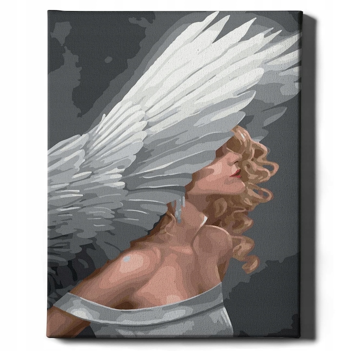 Комплект за рисуване по номера, Момиче Лебед, 40 х 50 см, Платно, Многоцветен, 14 години+