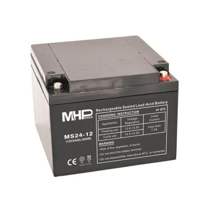 Baterie, MHPower, MS24-12, VRLA AGM, 12V/24Ah