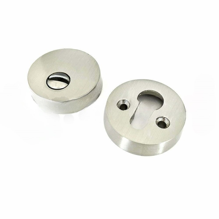 Set rozeta protectie cilindru yala, Best Imperial, usa metalica, satin