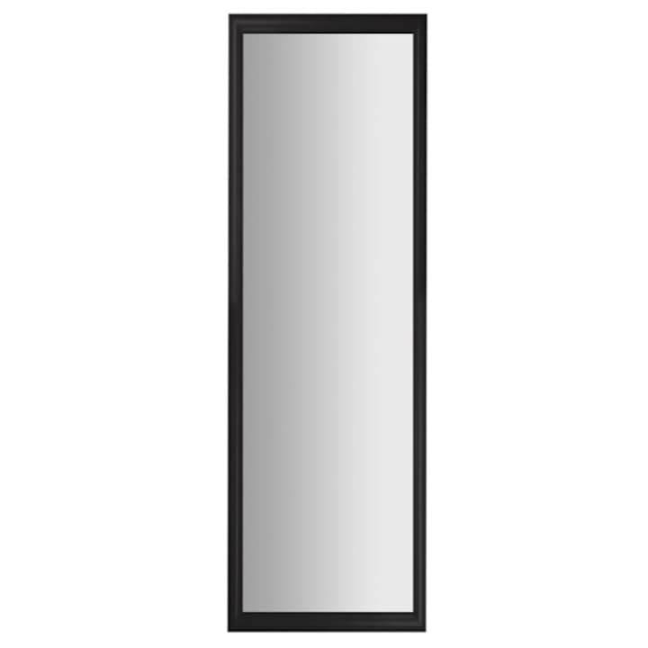 Oglinda cu rama din lemn, negru, cu cleme de fixare atat pe orizontal cat si pe vertical, 120 x 30 cm