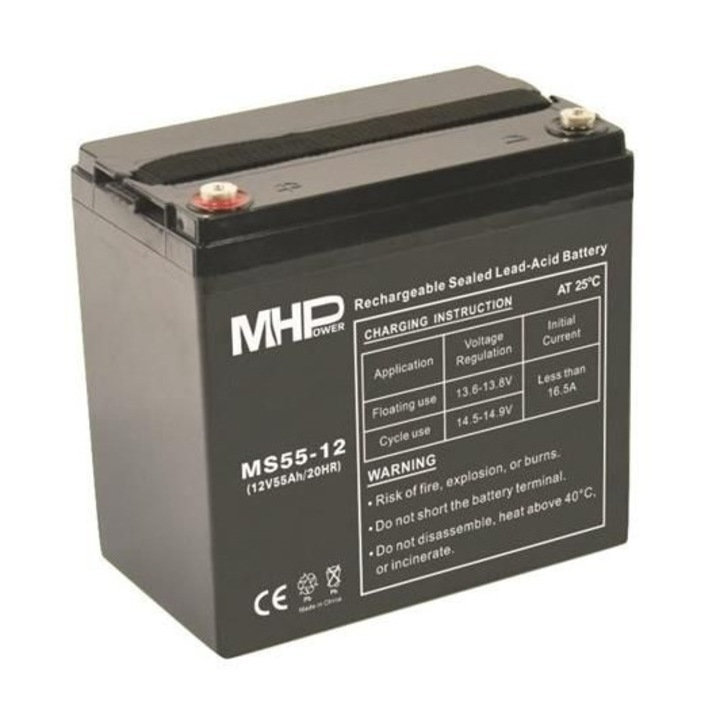 Baterie, MHPower, MS55-12, VRLA/AGM, 12V/55Ah