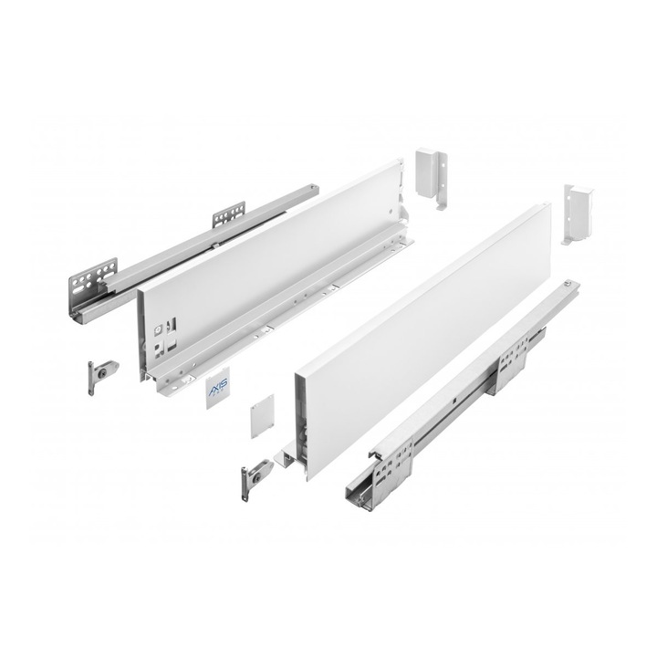 Sistem complet pentru sertar mediu, GTV, 250mm, alb