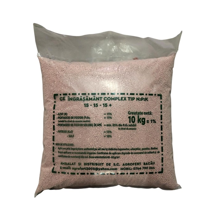 Ingrasamant universal complex, NPK 15-15-15 granulat, 10 kilograme