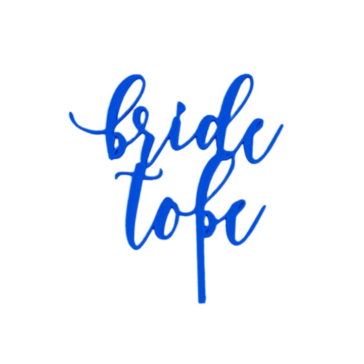 Декорация за торта "Bride to be", синя, 14 см