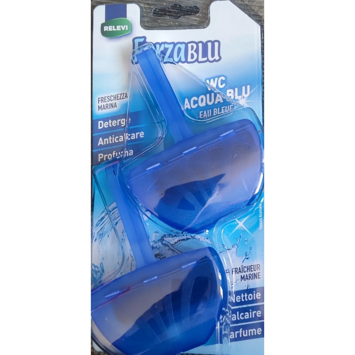 Pachet odorizant WC, Forza Blue, anticalcar 2buc/blister, 9 blistere/pac