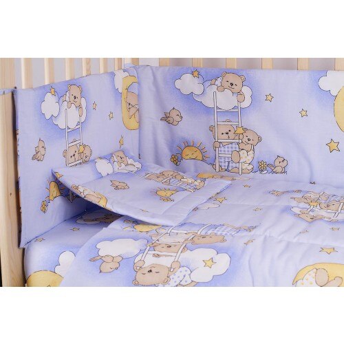 Lenjerie ursuletul somnoros, albastru 5 piese, 140x70cm