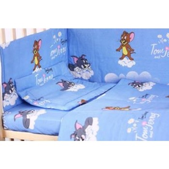 Lenjerie 4 piese, Tom si Jery, 120x60 cm Lenjerie 4 piese, Tom si Jery, 120x60 cm