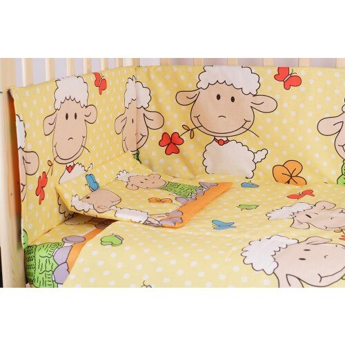 Lenjerie 5 piese oite, galbena, 140x70cm