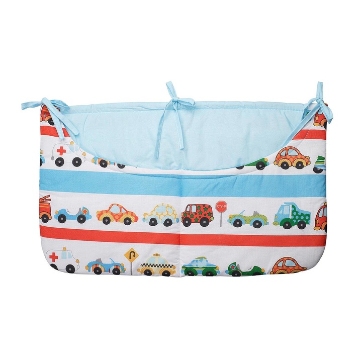 Buzunar patut, masinute turcoaz, 60x40cm