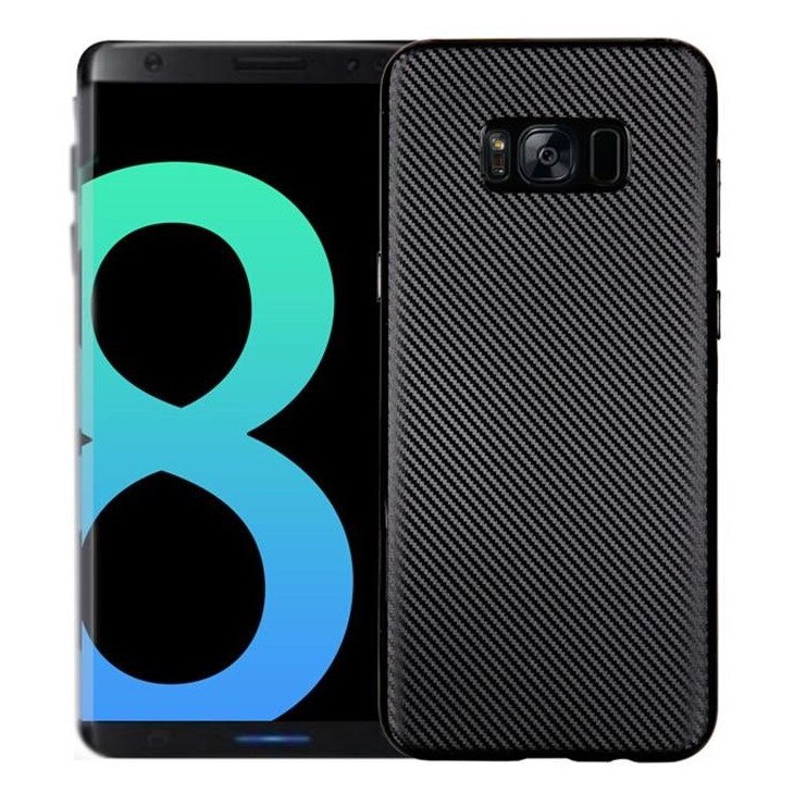 Capac de protectie Carbon Fiber pentru Samsung Galaxy S8, negru