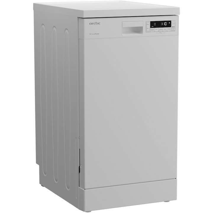 Masina de spalat vase Arctic DFS2802, 10 seturi, 8 programe, Tablet, AquaPower, Silent Inverter Motor, Clasa E, 60 cm, Alb