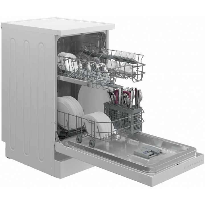Masina de spalat vase Arctic DFS2802, 10 seturi, 8 programe, Tablet, AquaPower, Silent Inverter Motor, Clasa E, 60 cm, Alb