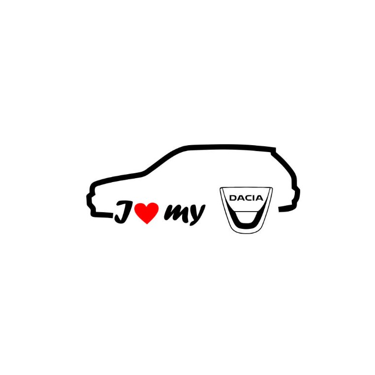 Sticker I LOVE MY DACIA HATCHBACK 18x6.8 cm, Creative Rey® - eMAG.ro