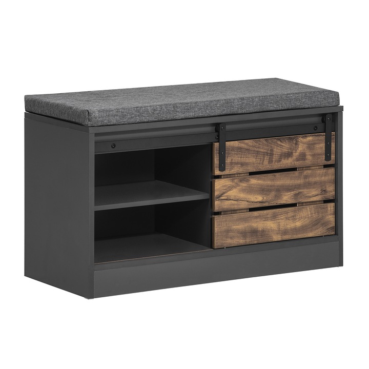 SoBuy tárolópad, FSR120-HG, 80x35x48cm, PB(E1), barna