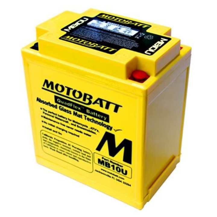 Baterie Motocicleta, Motobatt, MB10U, 4 Iesiri, 14.5 Ah, 12 V