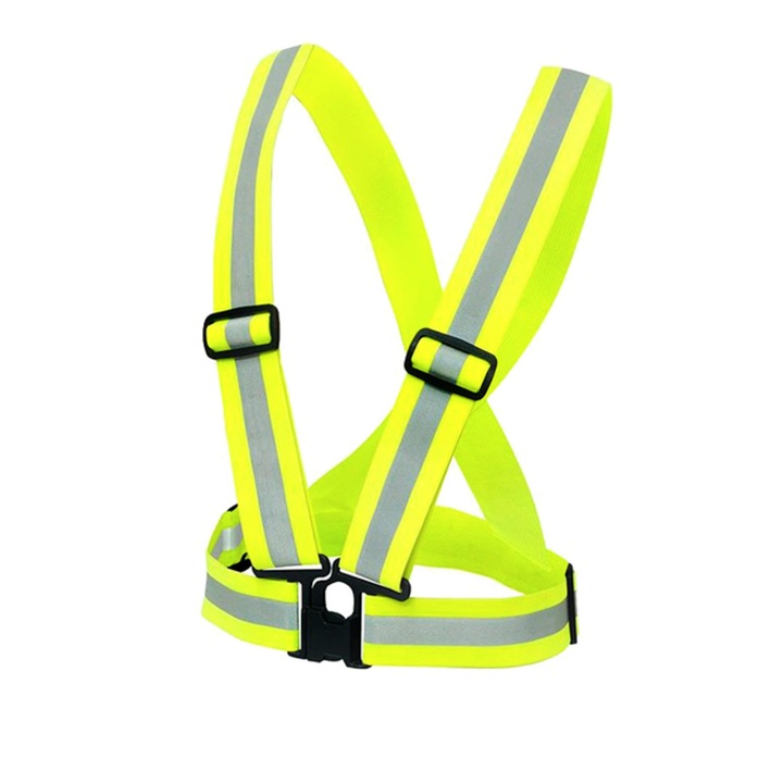 Vesta reflectorizanta cu bretele reglabile, Xtreme XL 12071, pentru vizibilitate, verde fluorescent