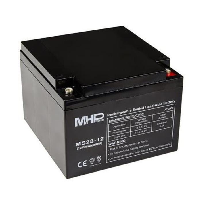 Baterie, MHPower, MS28-12, VRLA AGM, 12V/28Ah