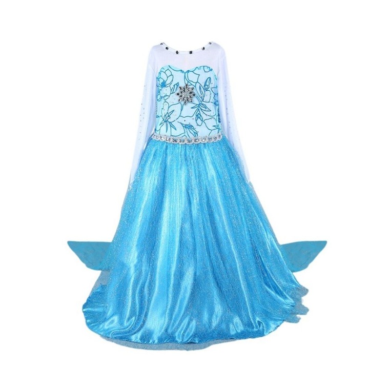 Costum Elsa - Regatul de gheata, 7-9 ani 120-134 cm