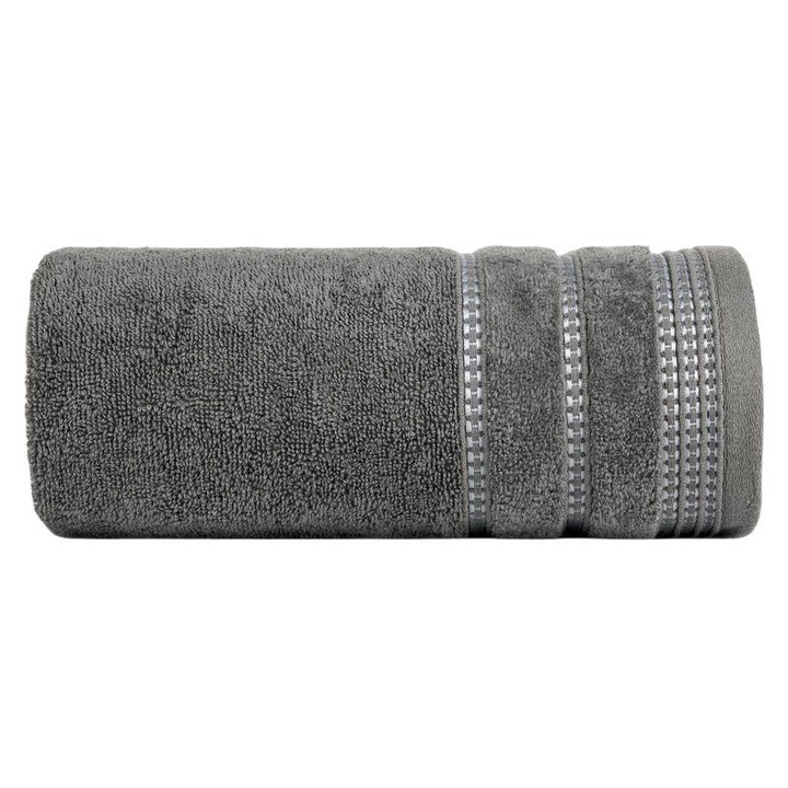 Хавлиена кърпа, еврофирана, памук/полиестер, 50 x 90 см, сива