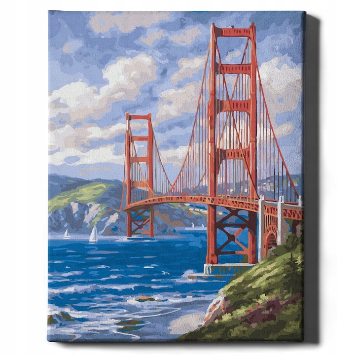 Комплект за рисуване по номера, Калифорнийски мост, 40 х 50 см, Платно, Многоцветен, 14 години+