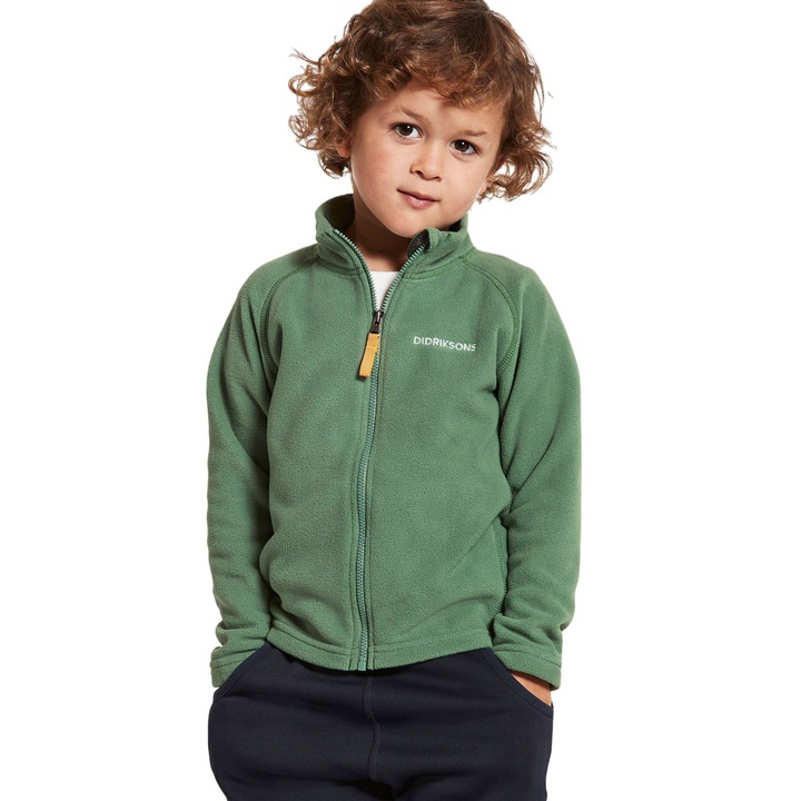 Hanorac polar copii, Didriksons, Poliester/Elastan, Verde, 70 CM, Verde