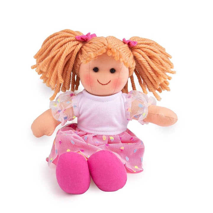 Bigjigs baba, Darcie, Textil anyag, 28 cm, Többszínű