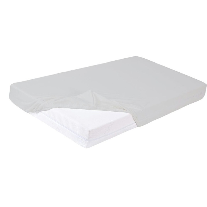 Cearceaf de pat, Matex, Bumbac, 120x200 cm, Gri deschis