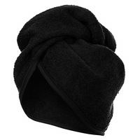 Prosop de par tip turban, Spod Igły i Nitki, Bumbac, 65 x 23 cm, Negru