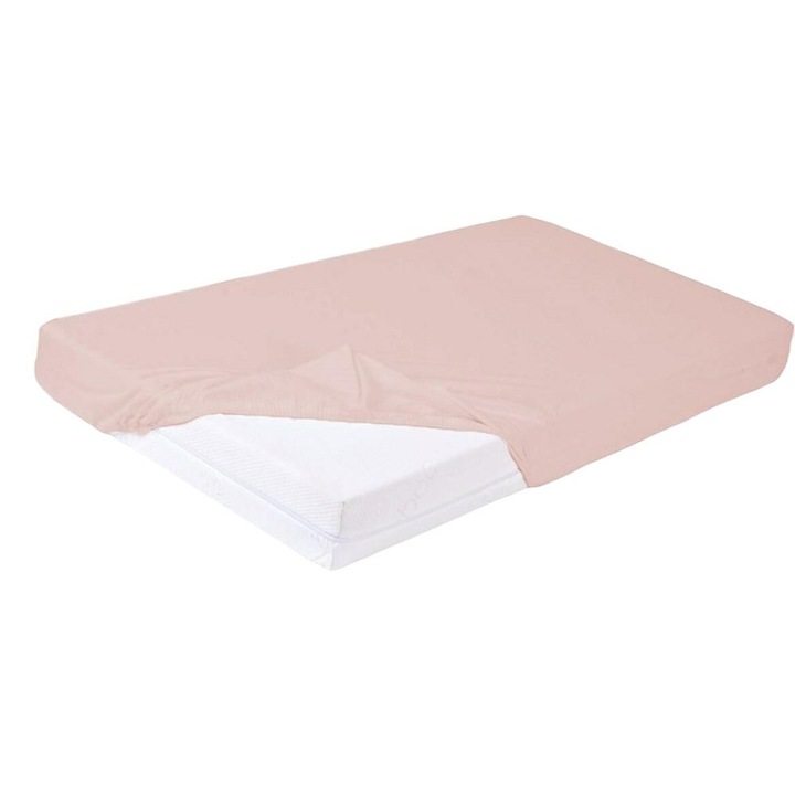 Rugalmas lepedő kiságyhoz, Matex, Pamut, 80x160 cm, Rózsaszín