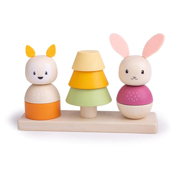 Jucarie interactiva Bigjigs pentru bebelusi, Lemn, Multicolor
