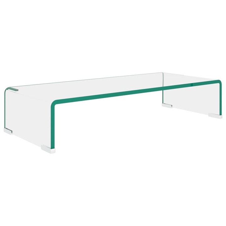 Стойка за телевизор/монитор vidaXL, стъкло, прозрачна, 60x25x11 см, 5.6 Kg