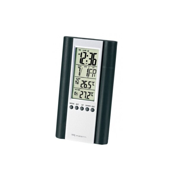Statie Meteo Fiesta, ceas cu alarma, calendar, temperatura, Negru